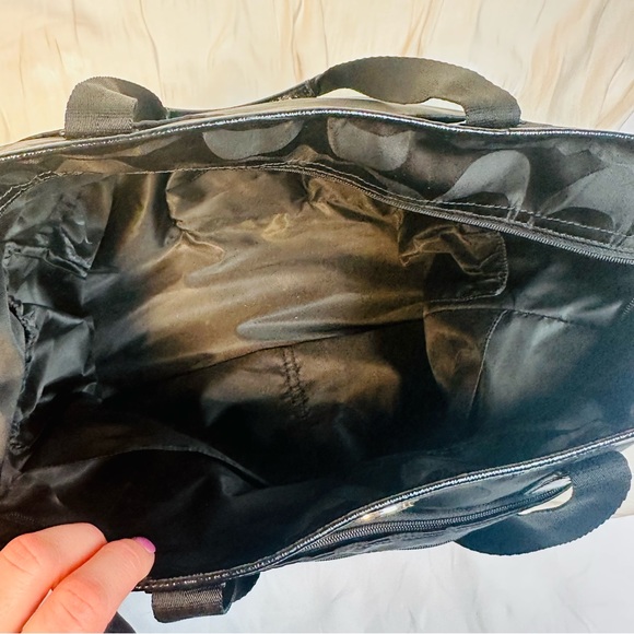 COACH MONOGRAM SIGNATURE NYLON BLACK LARGE TOTE BAG - Picture 16 of 16